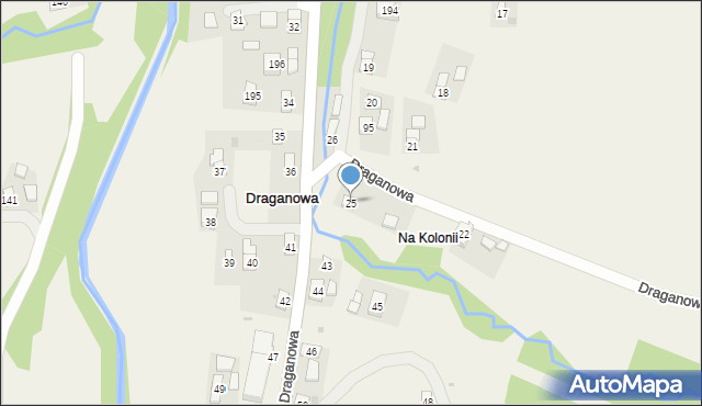 Draganowa, Draganowa, 25, mapa Draganowa