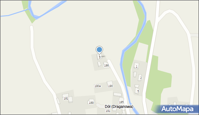Draganowa, Draganowa, 3, mapa Draganowa
