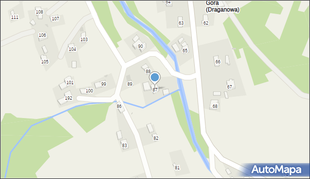 Draganowa, Draganowa, 87, mapa Draganowa