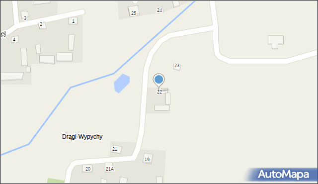 Drągi, Drągi, 22, mapa Drągi