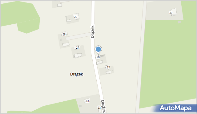 Drążek, Drążek, 26, mapa Drążek