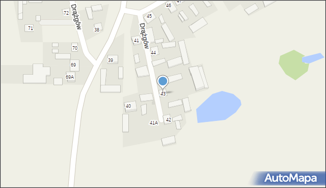 Drążgów, Drążgów, 43, mapa Drążgów