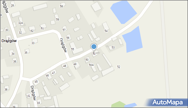 Drążgów, Drążgów, 51, mapa Drążgów