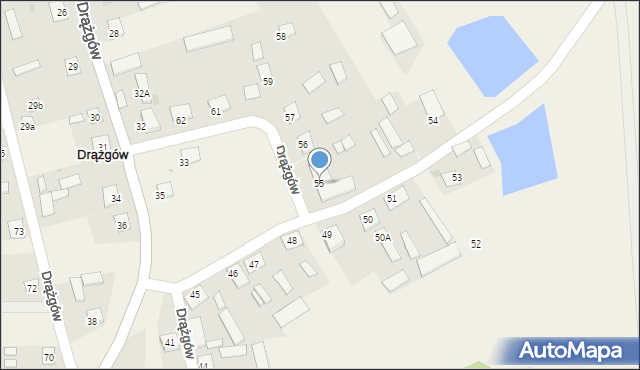 Drążgów, Drążgów, 55, mapa Drążgów