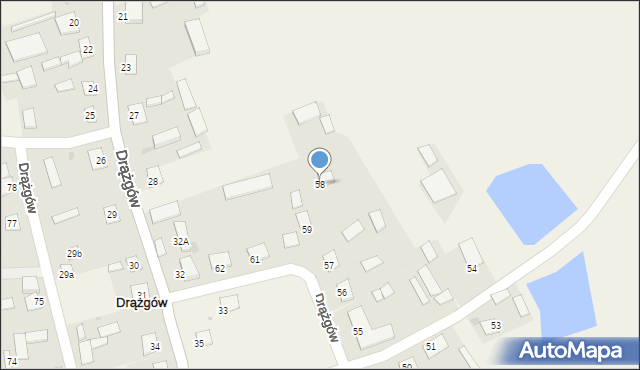 Drążgów, Drążgów, 58, mapa Drążgów