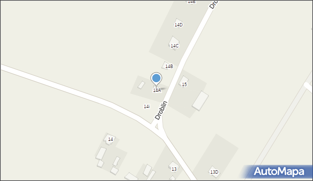 Droblin, Droblin, 14A, mapa Droblin