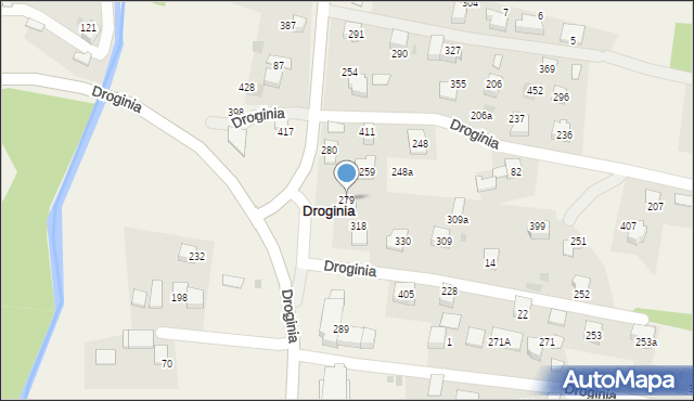 Droginia, Droginia, 279, mapa Droginia