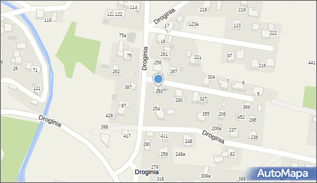 Droginia, Droginia, 291, mapa Droginia