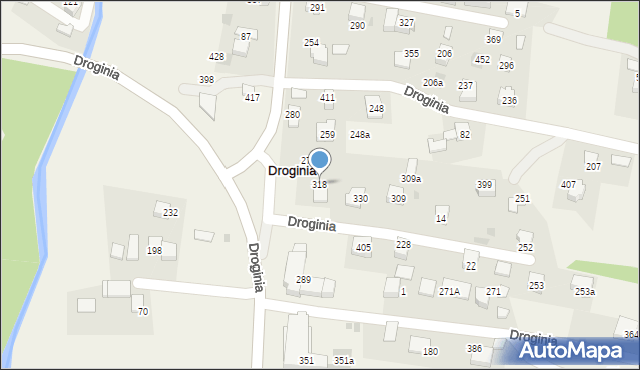 Droginia, Droginia, 318, mapa Droginia