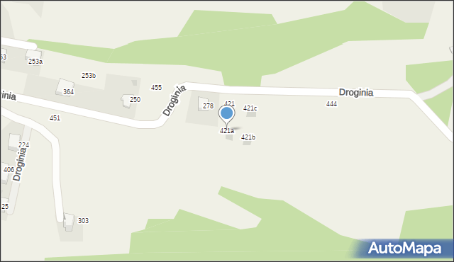 Droginia, Droginia, 421a, mapa Droginia