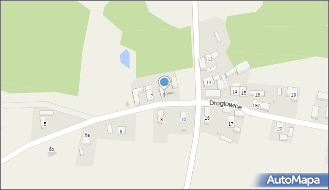 Droglowice, Droglowice, 9, mapa Droglowice