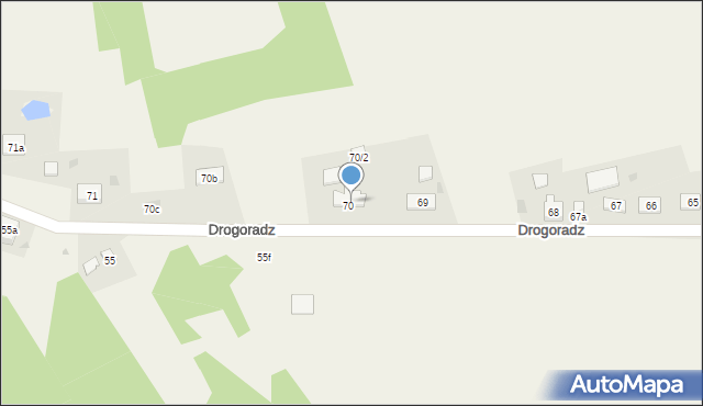 Drogoradz, Drogoradz, 70/1, mapa Drogoradz