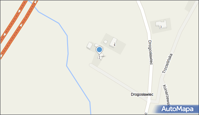 Drogosławiec, Drogosławiec, 1, mapa Drogosławiec