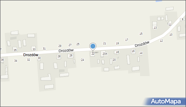 Drozdów, Drozdów, 22, mapa Drozdów