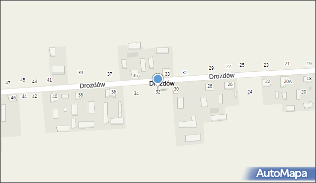 Drozdów, Drozdów, 32, mapa Drozdów