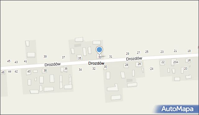 Drozdów, Drozdów, 33, mapa Drozdów