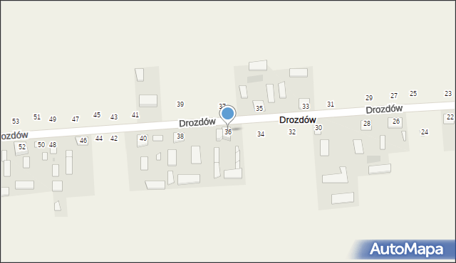 Drozdów, Drozdów, 36, mapa Drozdów