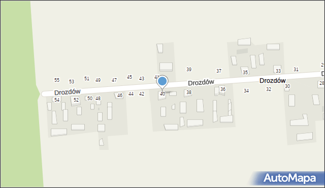 Drozdów, Drozdów, 40, mapa Drozdów