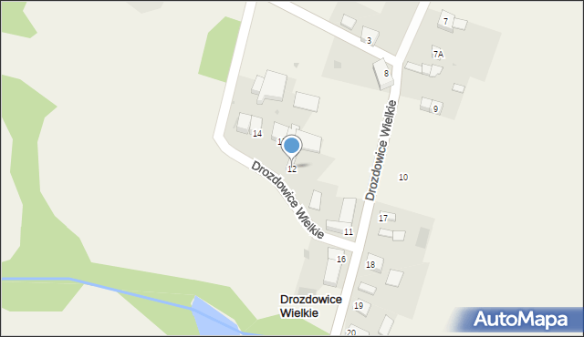 Drozdowice Wielkie, Drozdowice Wielkie, 12, mapa Drozdowice Wielkie