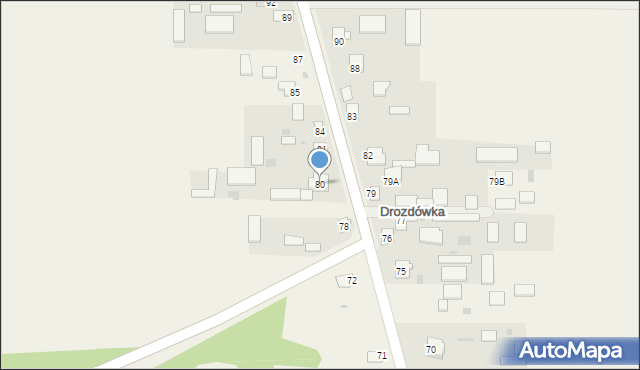 Drozdówka, Drozdówka, 80, mapa Drozdówka
