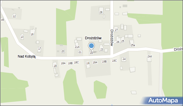 Drożdżów, Drożdżów, 22, mapa Drożdżów