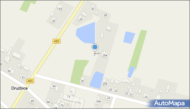 Drużbice, Drużbice, 27, mapa Drużbice