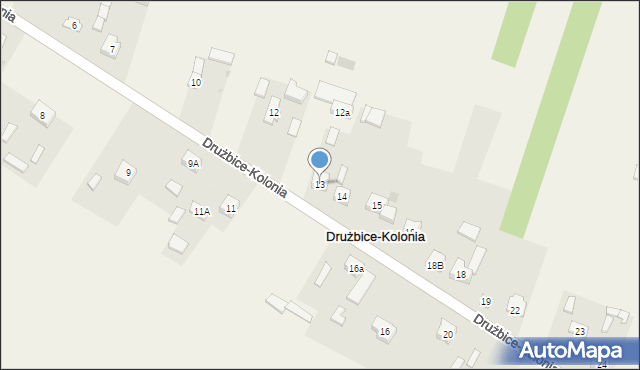 Drużbice-Kolonia, Drużbice-Kolonia, 13, mapa Drużbice-Kolonia