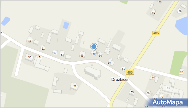 Drużbice-Kolonia, Drużbice-Kolonia, 58, mapa Drużbice-Kolonia