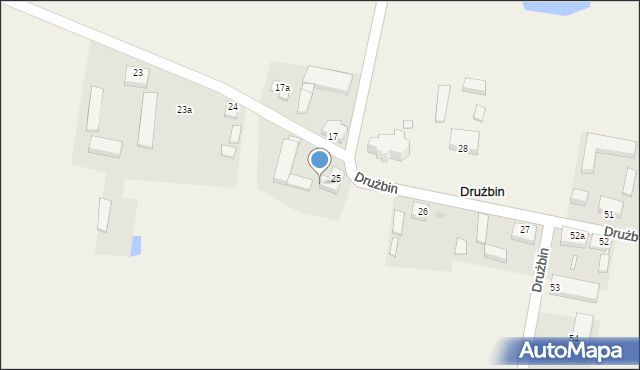 Drużbin, Drużbin, 25a, mapa Drużbin