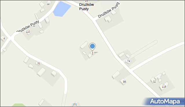 Drużków Pusty, Drużków Pusty, 1, mapa Drużków Pusty