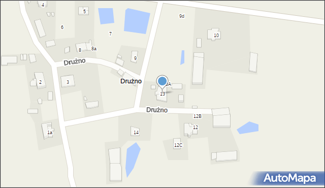 Drużno, Drużno, 13, mapa Drużno