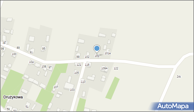 Drużykowa, Drużykowa, 101, mapa Drużykowa