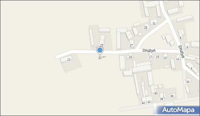 Drużyń, Drużyń, 21, mapa Drużyń