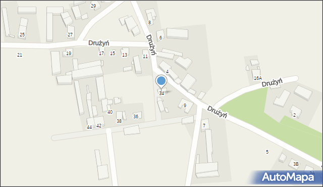 Drużyń, Drużyń, 34, mapa Drużyń