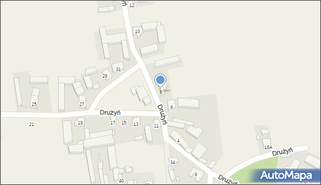 Drużyń, Drużyń, 8, mapa Drużyń