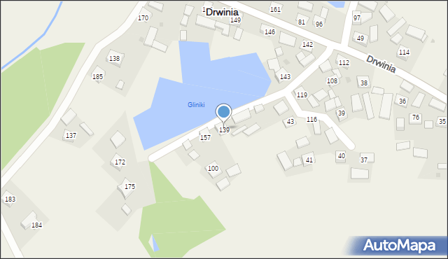 Drwinia, Drwinia, 139, mapa Drwinia