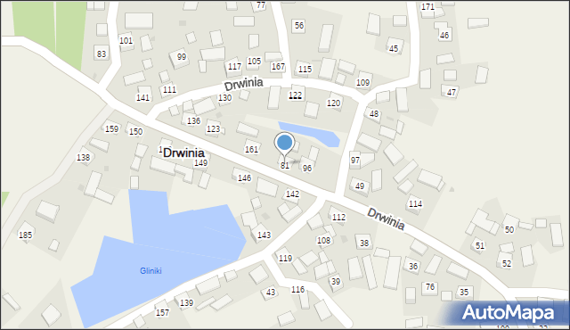 Drwinia, Drwinia, 81, mapa Drwinia