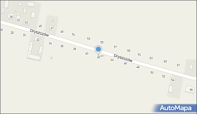 Dryszczów, Dryszczów, 42, mapa Dryszczów