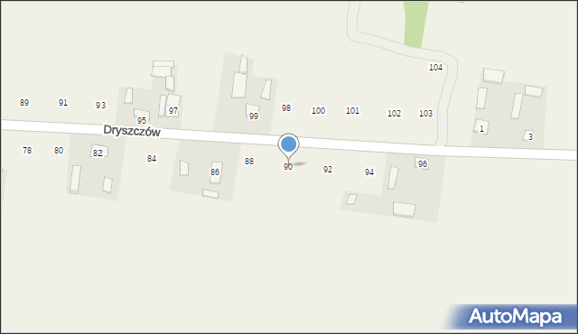 Dryszczów, Dryszczów, 90, mapa Dryszczów