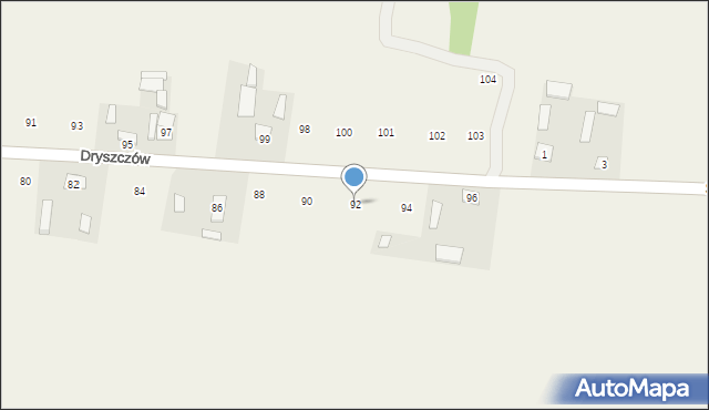 Dryszczów, Dryszczów, 92, mapa Dryszczów