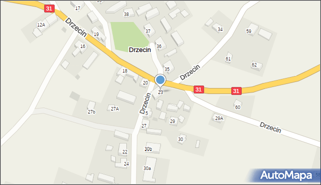 Drzecin, Drzecin, 23, mapa Drzecin