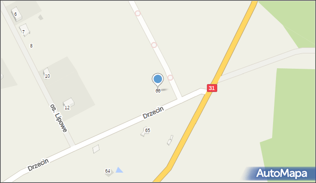 Drzecin, Drzecin, 66, mapa Drzecin