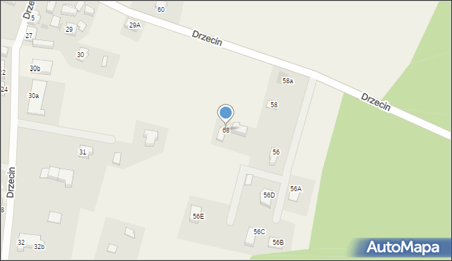 Drzecin, Drzecin, 68, mapa Drzecin
