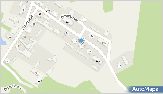 Drzeczkowo, Drzeczkowo, 13, mapa Drzeczkowo