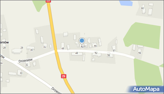 Drzeniów, Drzeniów, 51, mapa Drzeniów