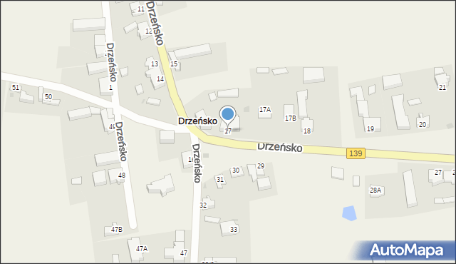 Drzeńsko, Drzeńsko, 17, mapa Drzeńsko