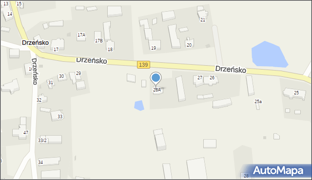 Drzeńsko, Drzeńsko, 28A, mapa Drzeńsko