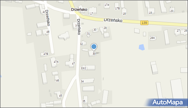 Drzeńsko, Drzeńsko, 33, mapa Drzeńsko