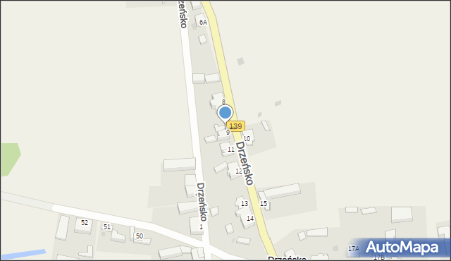 Drzeńsko, Drzeńsko, 9/2, mapa Drzeńsko