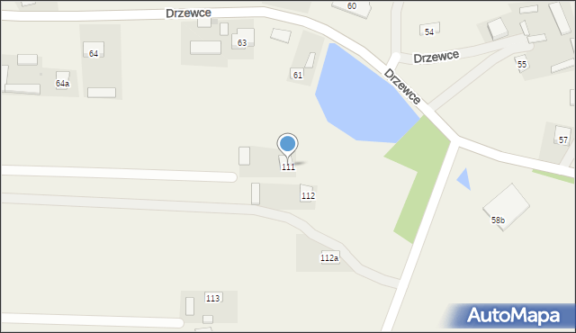Drzewce, Drzewce, 111, mapa Drzewce